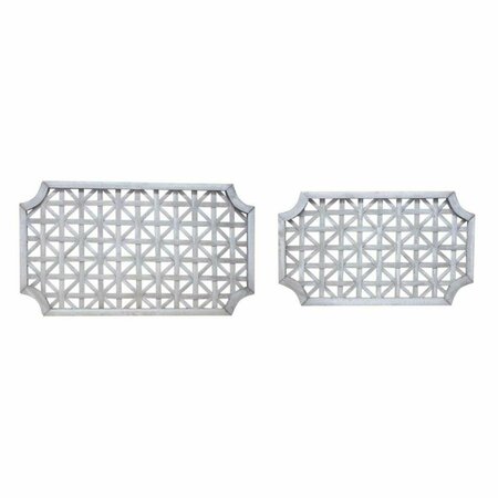 KD MOBILIARIO International  Woven Wood Wall Hanging - Set of 2 - Grey & White KD3063095